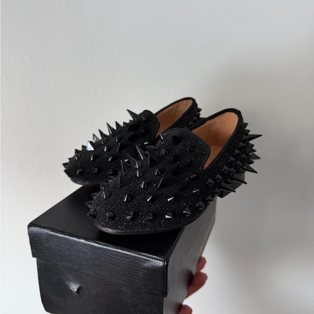 Black Studded Loafers